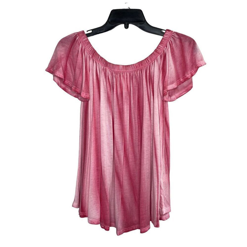FREE PEOPLE Swing Top Women Small Pink Off-Shoulder Relaxed-Fit NEW Stretch
